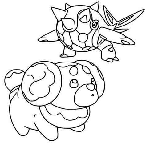 Coloring Page Pokémon Scarlet And Violet Cetitan And Fidough 12