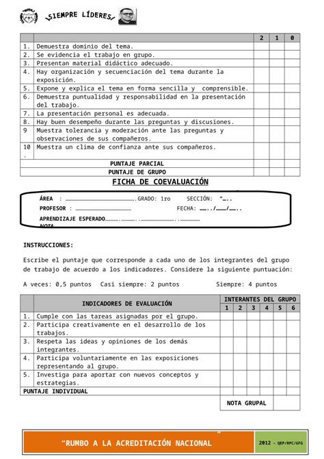 Doc Ficha De Evaluaci N Grupal Dokumen Tips