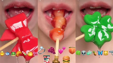 Asmr Oddly Satisfying🤤 Food Emoji🍬🍭🍫 Eating Challenge Mukbang Youtube