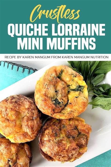 Crustless Quiche Lorraine Mini Muffins Recipe Crustless Quiche Lorraine Quiche Recipes Easy