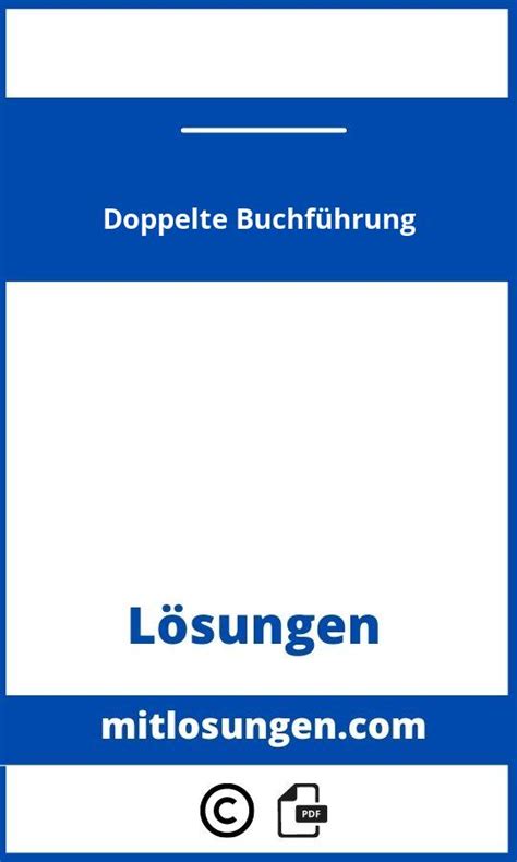 Doppelte Buchf Hrung L Sungen