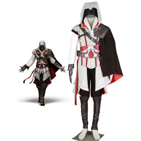 Ezio Auditore Da Firenze Cosplay Costumes Assassin Robes With Black