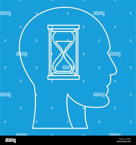 Hourglass Inside Human Head Icon Outline Style Stock Vector Image And Art Alamy