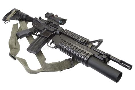 M4 Carbine Equipped with M203 Grenade Launcher Stock Image - Image of ...