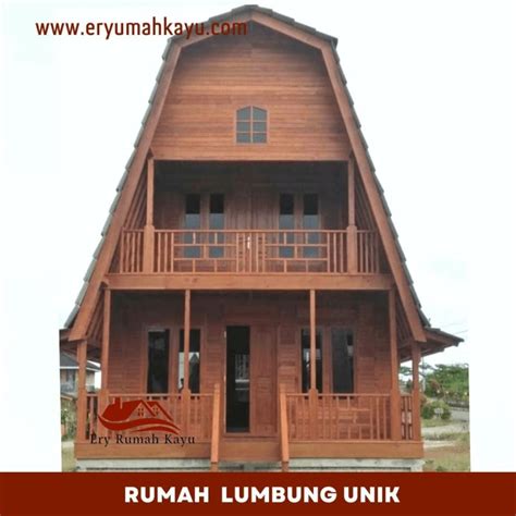 Rumah Lumbung 2 Lantai 5x10m Rumah Kayu Knock Down