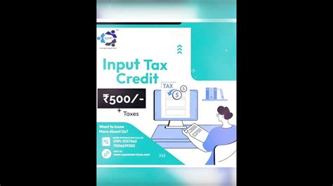 Gst Input Tax Credits With Ayaan Youtube