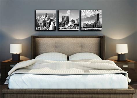 Chicago Canvas Scenic Prints, Canvas Art Set Featuring Chicago Skyline ...