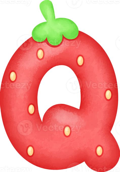 Alphabet Cute Letter Q Strawberry 36004916 Png