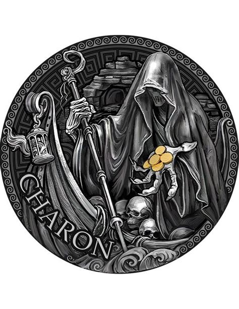 CHARON The Great Greek Mythology 1 Oz Silver Coin 1000 Francs Camer...