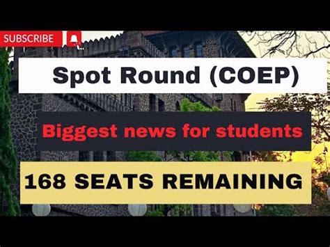 Spot Round Date Coep Mht Cet Seats Remaining Category Fees