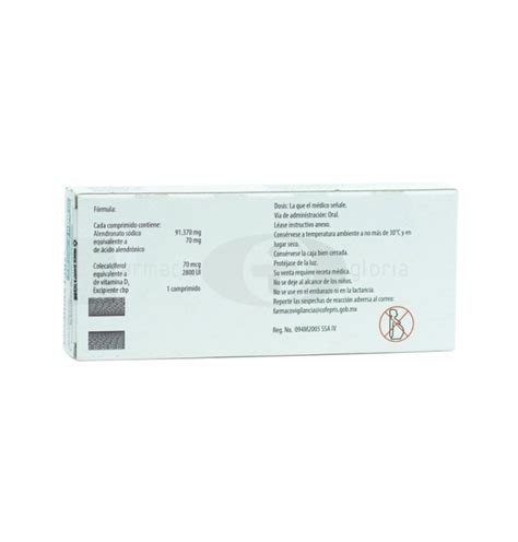 FOSAMAX PLUS 70MG 2800UI CON 4 COMPRIMIDOS