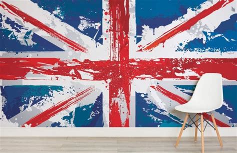 Painted Union Jack Wallpaper Wall Mural Uk