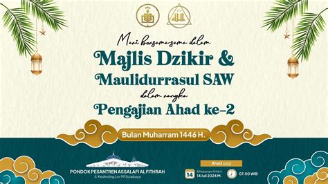 Majlis Dzikir Wa Maulidurrasul Saw Dalam Rangka Pengajian Ahad Ke