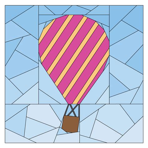 Inch Hot Air Balloon Pattern Quilt Pattern Rise Above Etsy