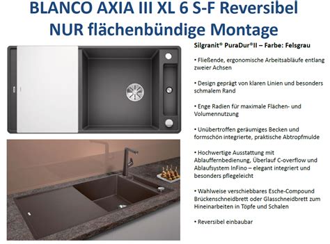 Blanco Axia Iii Xl S F G Nstig Silgranit Sp Le Kaufen