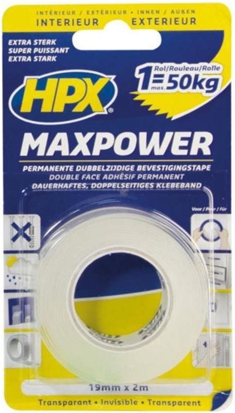 Max Power Transparent Bevestigingstape Mm X M Bol