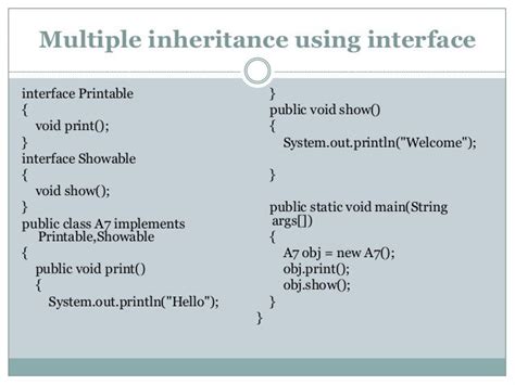 Multiple Inheritance Example In Java