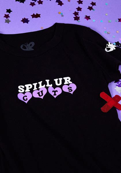 Spill Ur Guts Crop T Shirt In Black Olivia Rodrigo Official Store