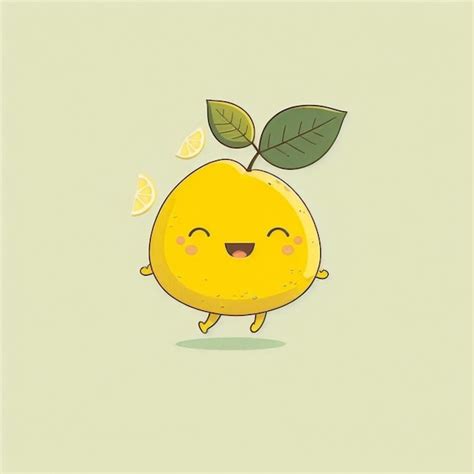 Premium Photo Kawaii Lemon Funny Vegetables Cartoon Character Vector