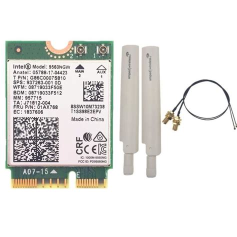 Cartes réseau Carte Wifi antenne pour Intel Dual Band AC 9560 9560NGW