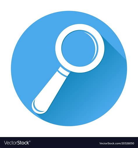 Search Or Find Icon White Silhouette On Blue Vector Image