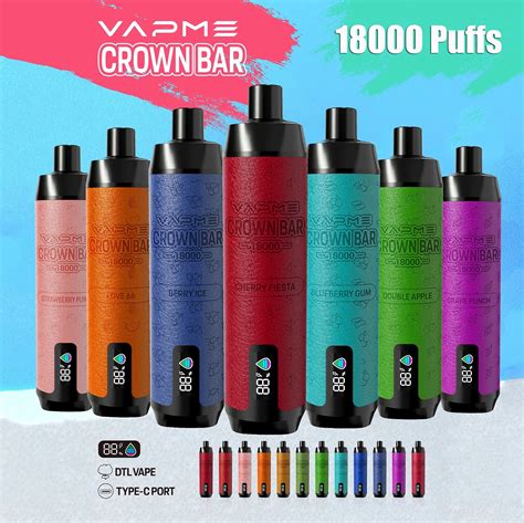 En Stock Vapme Crown Bar Puff Digital Disposable Vapes Dtl Device