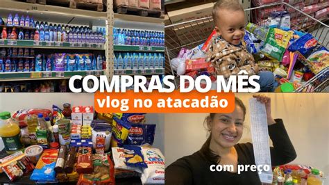 COMPRAS DO MÊS NO ATACADÃO PREÇO E VALOR TOTAL 2 adultos e 1