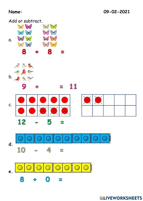 add  subtract  exercise  worksheets