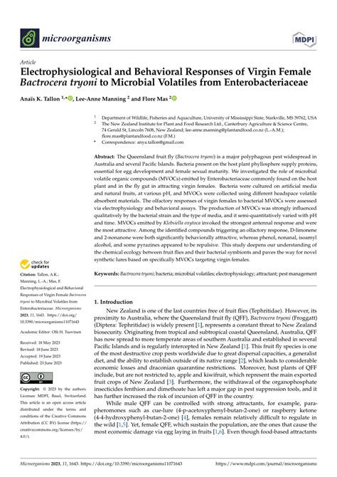 PDF Electrophysiological And Behavioral Responses Of Virgin Female