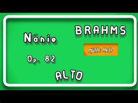 Alto Brahms Nänie Op 82 YouTube