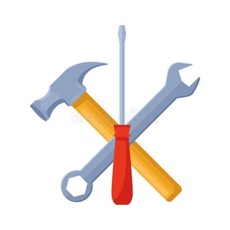 Hammer Wrench And Screwdriver Tools Stock Vector Illustration Of