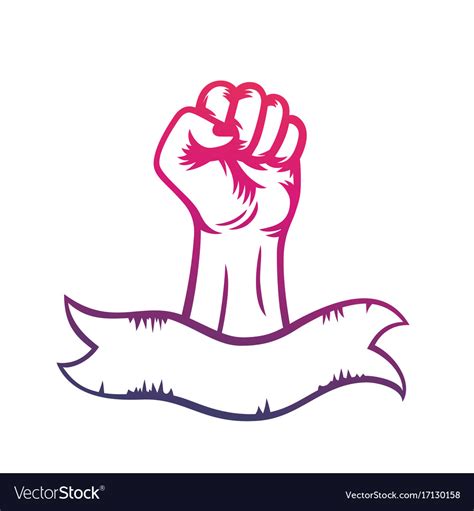 Fist raised in protest riot rebellion symbol Vector Image