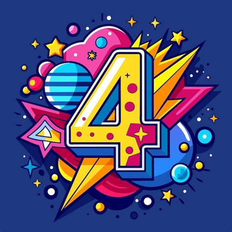 Premium Vector | Number 4