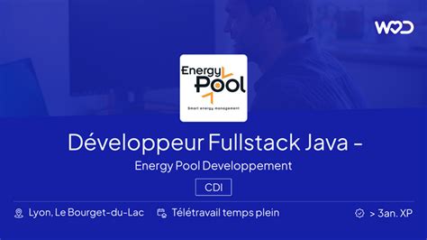 Développeur Fullstack Java H F Full remote Energy Pool