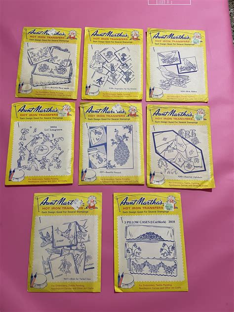 Vintage Lot Aunt Marthas Hot Iron Transfers Etsy