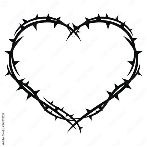 The Heart In Black Sharp Thorns Vector Image Stock Vector Adobe Stock