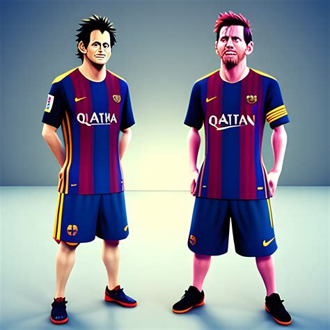 Luffy Y Messi Con La Camiseta Del Barcelona 3d Arthub Ai