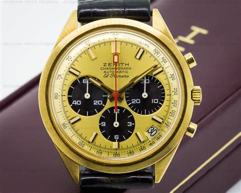 21964 Zenith Vintage El Primero 18K Yellow Gold Panda Dial European