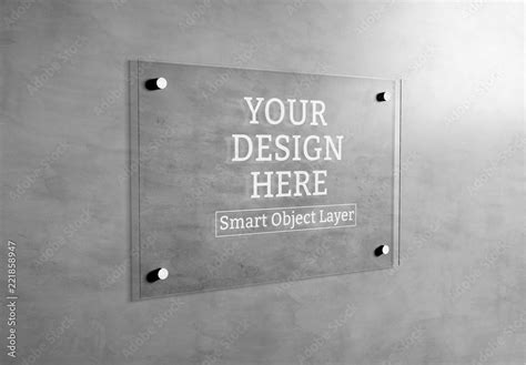 Plate Glass Signage Mockup Stock Template Adobe Stock