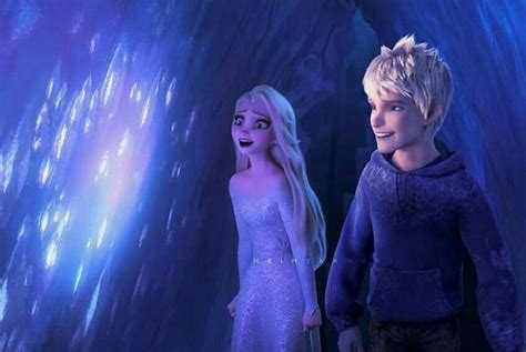 The Frozen Queen And Prince Are Standing In Front Of An Ice Cave