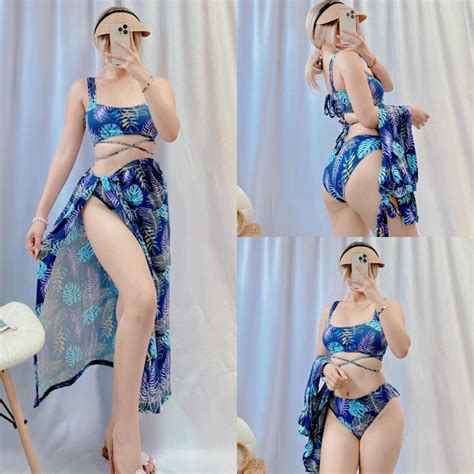 In Swimsuit Summer Beachwear Bikini Long Skirt Shopee Philippines