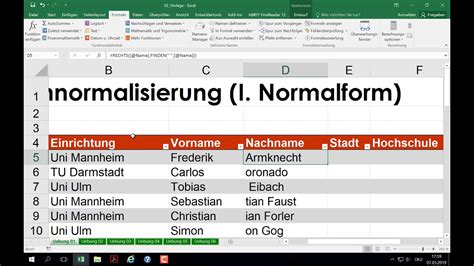 Excel Text Daten Text In Spalten Mittels Funktionen Aufteilen Von