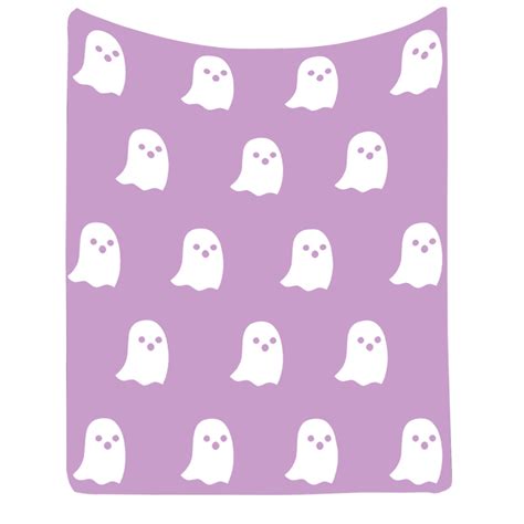 Wadada Halloween Throw Blankets Funny Ghost Cute Halloween Spooky Black