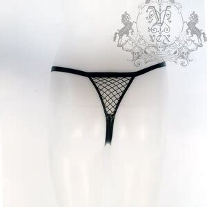 Latex Rubber FISHNET Bikini Thong Pantie Bottoms By Vex Latex Custom Made Latex Fishnet Thongs