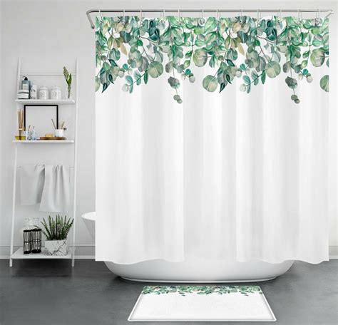 Eucalyptus Watercolor Shower Curtain Elevate Your Bathroom Oasis