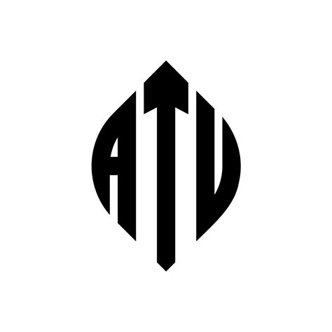 Atu Circle Letter Logo Design With Circle And Ellipse Shape Atu