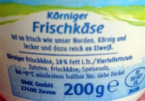 Körniger Frischkäse 200 g Ean 4036300002648 Fromages à la crème