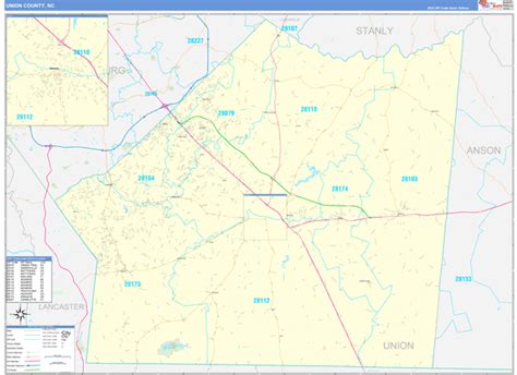 Union County NC Zip Code Map