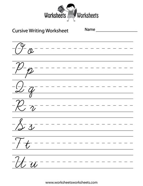 Cursive Name Practice Sheet Generator