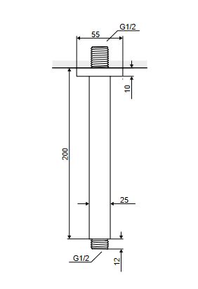 Excellent ramię prysznicowe sufitowe 20 cm AREX 3122CR Kod produktu